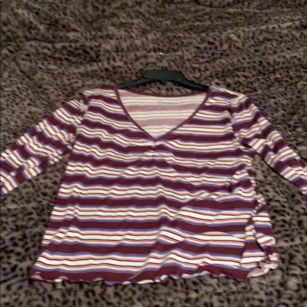 Striped crop shirt